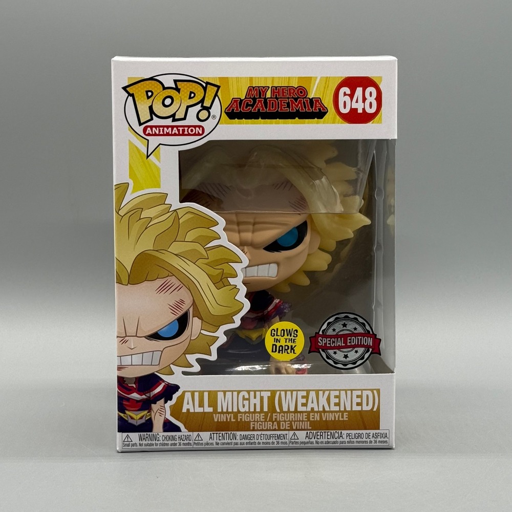 Funko Pop! #648 All Might Weakened Glows My Hero Exclusive w/ Protector Vaulted
